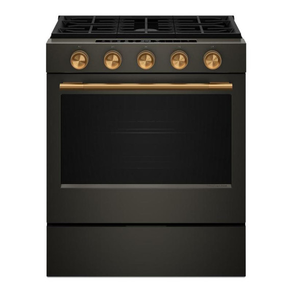 Kitchenaid® 30-Inch 5-burner Gas Slide-In Convection Range KSGS530SBE