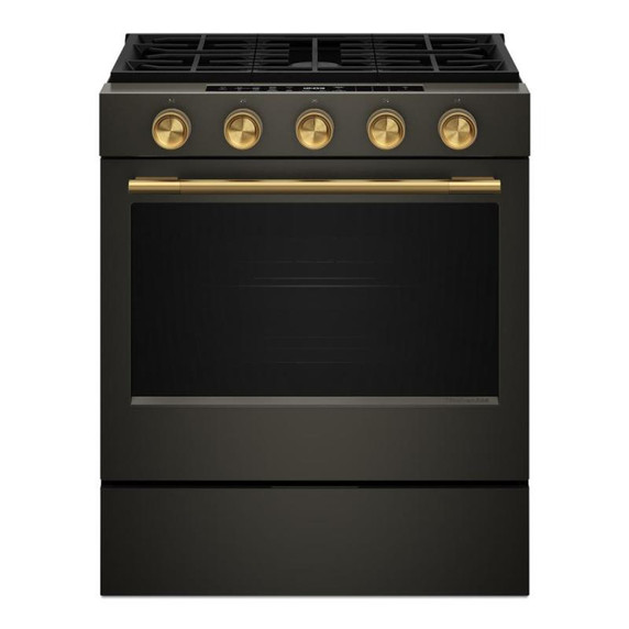 Kitchenaid® 30-Inch 5-burner Gas Slide-In Convection Range KSGS530SBE