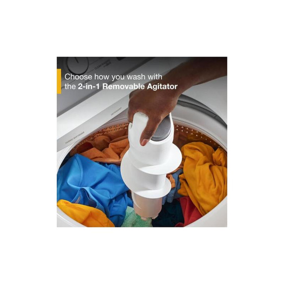 4.8 - 4.9 Cu. Ft. I.E.C. Whirlpool® Top Load Washer with 2-in-1 Removable Agitator. WTW4107SW