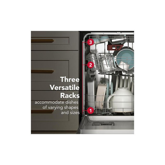Kitchenaid® Third Level Jet Rack Dishwasher with 40+ Total Wash Jets, 41 dBA KDTS324SJP