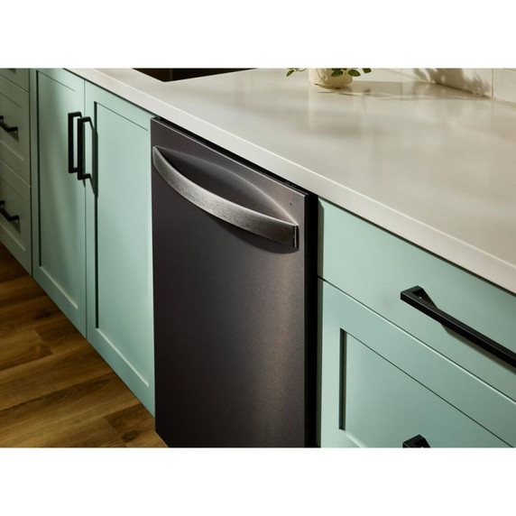 Whirlpool® 24-Inch Dishwasher with Total Coverage Wash Action and Auto Open Air Dry in Fingerprint Resistant Black Stainless WDTS8024SV