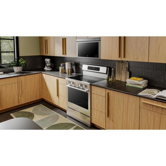 Kitchenaid® 5.3 Cu. Ft. Freestanding Electric Range with Convection Cooking Modes YKFES530SPS