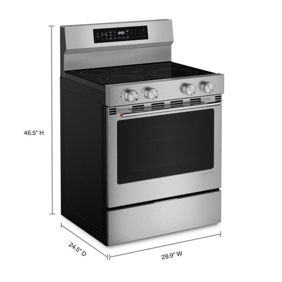Kitchenaid® 5.3 Cu. Ft. Freestanding Electric Range with Convection Cooking Modes YKFES530SPS