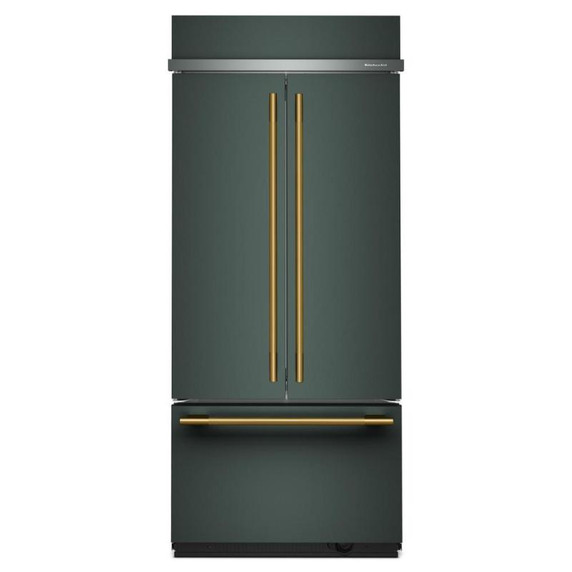Kitchenaid® 20.8 Cu. Ft. 36" Built-In French Door Bottom Mount Refrigerator with Platinum Interior KBFN536SJP
