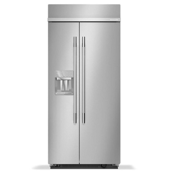 Kitchenaid® 20.8 Cu. Ft. 36" Built-In Side-by-Side Refrigerator features Exterior Water and Ice Dispenser with Measured Fill KBSD736SPS Kitchenaid® 20.8 Cu. Ft. 36" Built-In Side-by-Side Refrigerator features Exterior Water and Ice Dispenser with Measured Fill KBSD736SPS