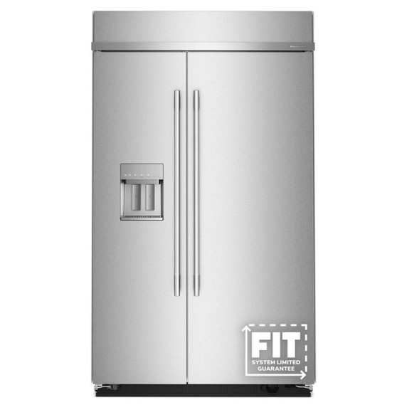 Kitchenaid® 29.4 Cu. Ft. 48" Built-In Side-by-Side Refrigerator features Exterior Water and Ice Dispenser with Measured Fill KBSD748SPS