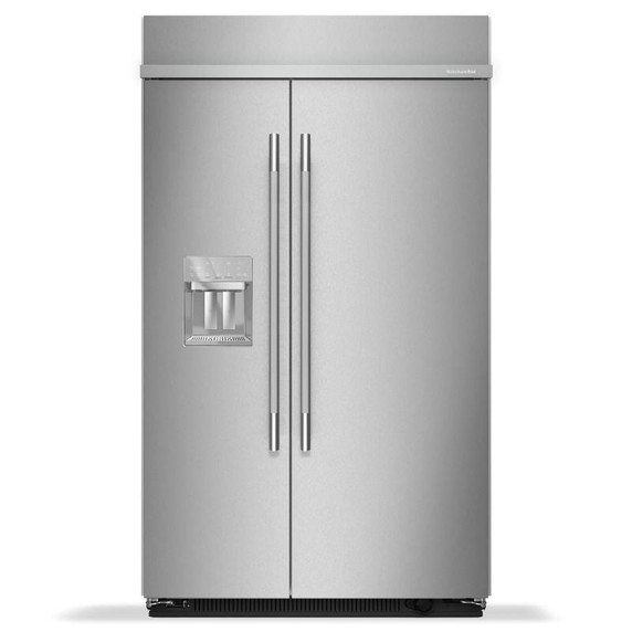 Kitchenaid® 29.4 Cu. Ft. 48" Built-In Side-by-Side Refrigerator features Exterior Water and Ice Dispenser with Measured Fill KBSD748SPS Kitchenaid® 29.4 Cu. Ft. 48" Built-In Side-by-Side Refrigerator features Exterior Water and Ice Dispenser with Measured Fill KBSD748SPS