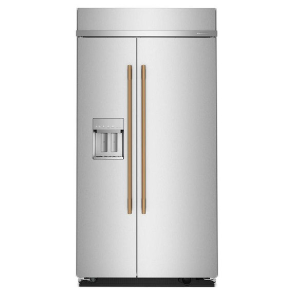 Kitchenaid® 25.1 Cu. Ft. 42" Built-In Side-by-Side Refrigerator features Exterior Water and Ice Dispenser with Measured Fill KBSD742SPS