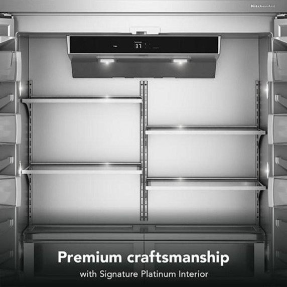 Kitchenaid® 24.2 Cu. Ft. 42"" Built-In French Door Bottom Mount Refrigerator with Platinum Interior KBFN542SPS