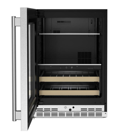 Kitchenaid® 24" Beverage Center with Glass Door and Wood-Front Racks KUBL524SPS