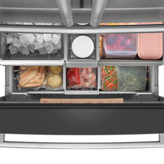Kitchenaid® 30 cu. ft. French Door Refrigerator with Interior Water and Ice and FreshChill™ Full-Width Refrigerated Drawer KRMF336SPS
