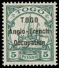 Togo Scott 36 Gibbons 2 Never Hinged Stamp