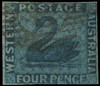 Australia / Western Australia Scott 15 Variety Gibbons 27 Used Stamp