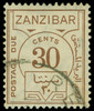 Zanzibar Scott J18-J23 Gibbons D25-D30 Used Set of Stamps
