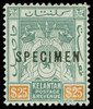 Malaya / Kelantan Scott 1-13 Gibbons 1-12 Specimen Set of Stamps