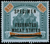 Malaya (Federated States) Scott 13As Gibbons 14s Specimen Stamp