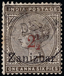 Zanzibar Scott 24b Gibbons 22k Used Stamp