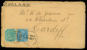 Zanzibar Scott 0A27 Gibbons 0Z27 on Cover Zanzibar Scott 0A27 Gibbons 0Z27 on Cover