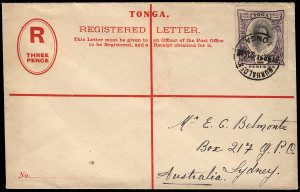 Tonga Scott 56 Gibbons 57a on Cover Tonga Scott 56 Gibbons 57a on Cover