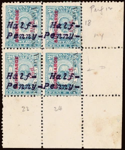 Tonga Scott 36b Gibbons 36Aa Block of Stamp