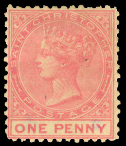 St. Christopher Scott 1v Gibbons 1w Mint Stamp