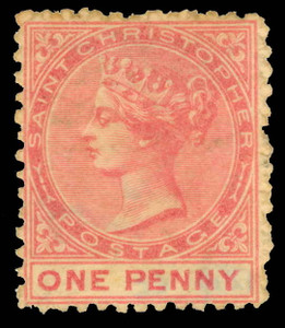 St. Christopher Scott 1V Gibbons 1a Mint Stamp