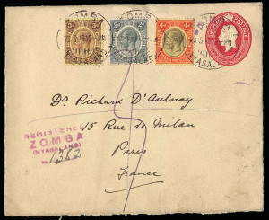 Nyasaland Protectorate Scott 14-17 Gibbons 88-91 on Cover