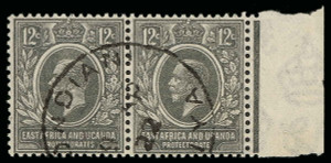 Kenya, Uganda and Tanganyika Scott 5 Gibbons 69 Pair of Used Stamps