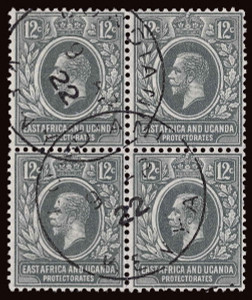 Kenya, Uganda and Tanganyika Scott 5 Gibbons 69 Block of Stamps