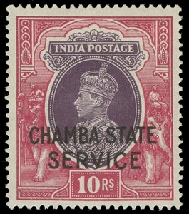 India / Chamba Scott O50-O54 Gibbons O66-O71 Never Hinged Set of Stamps