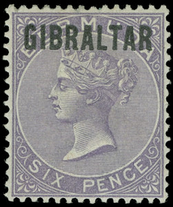 Gibraltar Scott 6 Gibbons 6 Superb Mint Stamp