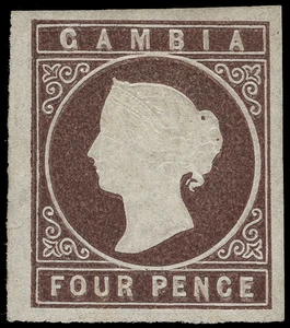 Gambia Scott 1a Gibbons 1 Mint Stamp (1)