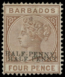 Barbados Scott 69b Gibbons 104bV Mint Stamp