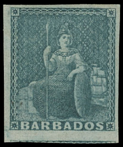 Barbados Scott 3c Gibbons 5b Superb Mint Stamp