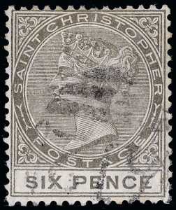 St. Christopher Scott 15 Gibbons 19 Used Stamp