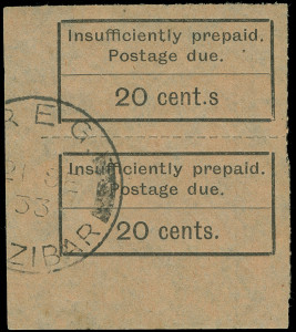 Zanzibar Scott J7c Gibbons D11a Superb Used Stamp