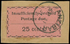 Zanzibar Scott J12-J17 Gibbons D18-D24 Used Set of Stamps