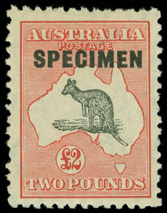 Australia Scott 101s-102s Gibbons 112s-114s Specimen Set of Stamps