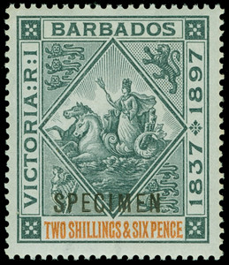 Barbados Scott 81s-89s Gibbons 116s-124s Specimen Set of Stamps