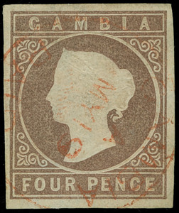 Gambia Scott 3a Gibbons 6 Used Stamp