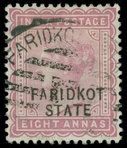 India / Faridkot Scott 9V Gibbons 13 Used Stamp