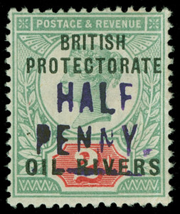 Niger Coast Protectorate Scott 20V Gibbons 9 Mint Stamp