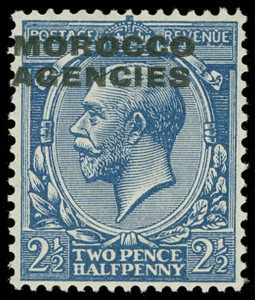 Great Britain Offices in Morocco Scott 230-234 Gibbons 55b-61b Never Hinged Set of Stamps