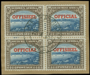 South-West Africa Scott O23-O27 Gibbons O28-O32 Block of Set of Stamps