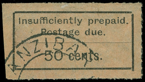 Zanzibar Scott J10 Gibbons D16 Used Stamp