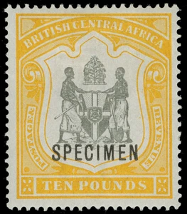 British Central Africa Scott 56s Gibbons 52s Specimen Stamp