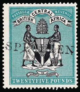 British Central Africa Scott 31s Gibbons 31s Specimen Stamp