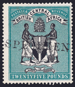 British Central Africa Scott 31s Gibbons 31s Specimen Stamp