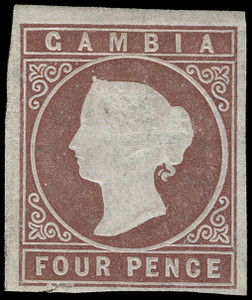 Gambia Scott 3a Gibbons 6 Mint Stamp (1)