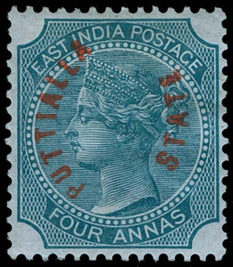 India / Patiala Scott 1-6 Gibbons 1-6 Mint Set of Stamps